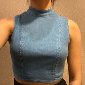 Guess denim crop top